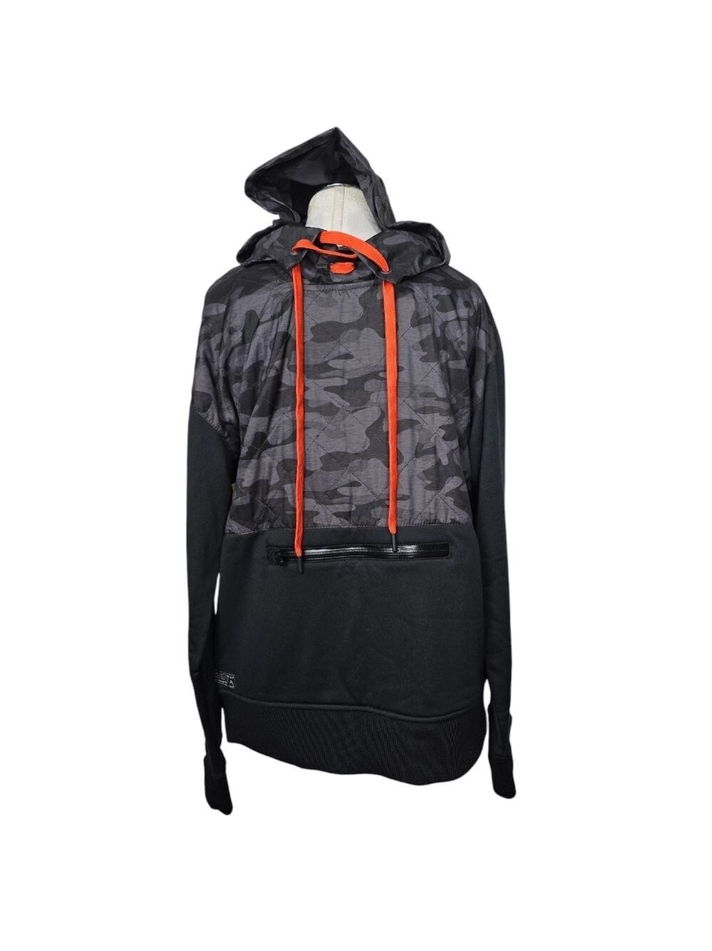 Saga Outerwear Black Camo Pullover Hoodie S